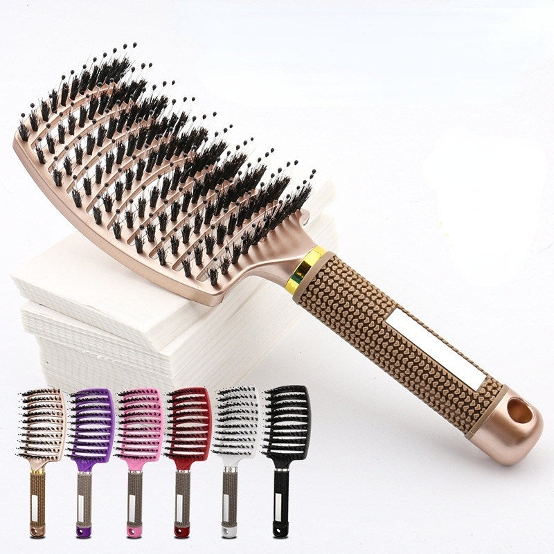 Hair Brush Scalp Massage Comb Hairbrush Bristle&amp;Nylon Women Wet Curly Detangle Hair Brush for Salon Hairdressing Styling Tools