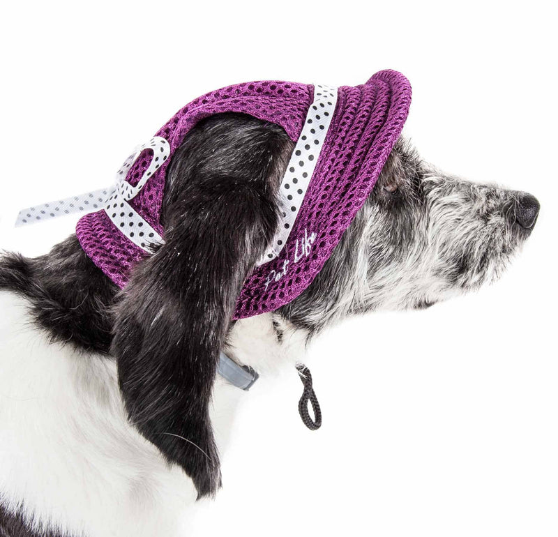 Pet Life 'Sea Spot Sun' Uv Protectant Adjustable Fashion Mesh Brimmed Dog Hat Cap