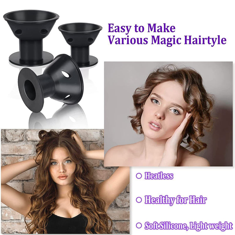 Silicone Hair Curlers Heatless Magic Hair Rollers No Clip Curling Tool L+S Rndom Color