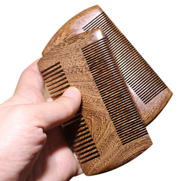 Vintage Sandalwood Comb Gold Wire Sandalwood Bar Comb Handmade Beard&amp;Hair Combs for Women Natural Beautiful Wood Tooth