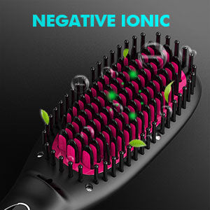 Hair Straightener Brush with Ionic Generator (30s Fast Even Heating for Straightening or Curling) (The product has a risk of infringement on the Amazon platform)